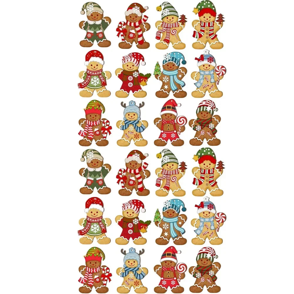 Wooden Gingerbread Man Christmas Ornaments Set of 12 – DIY Xmas Christmas Tree Ornaments Babs 24pcs