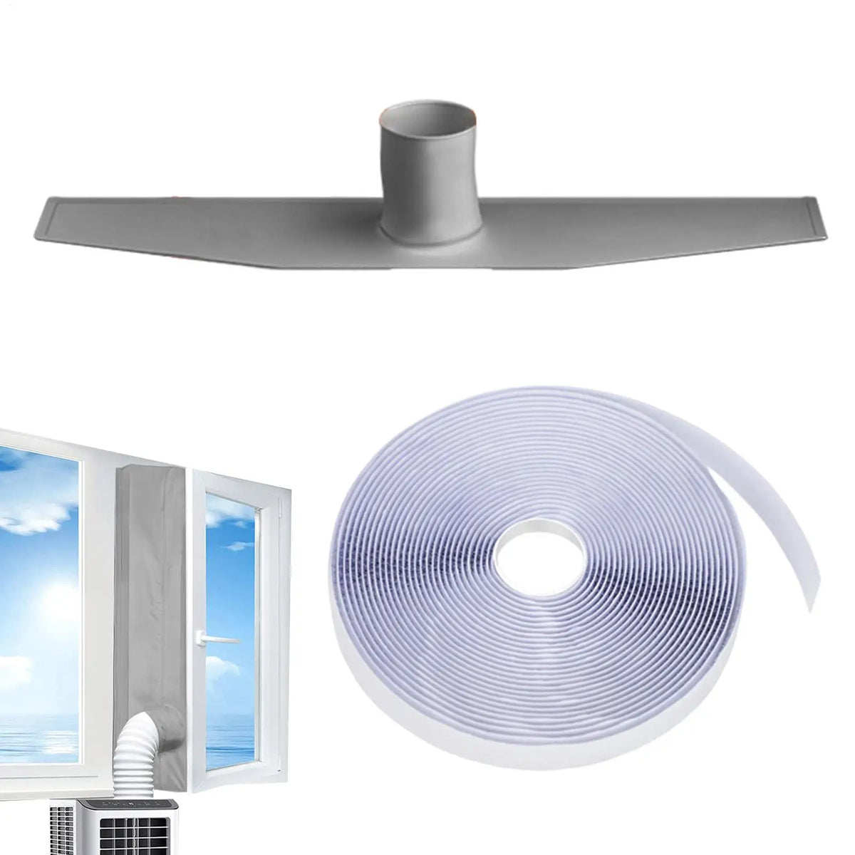 158" Portable AC Window Seal Kit – Self-Adhesive Vent Seal AC Window Seal Kit Babs