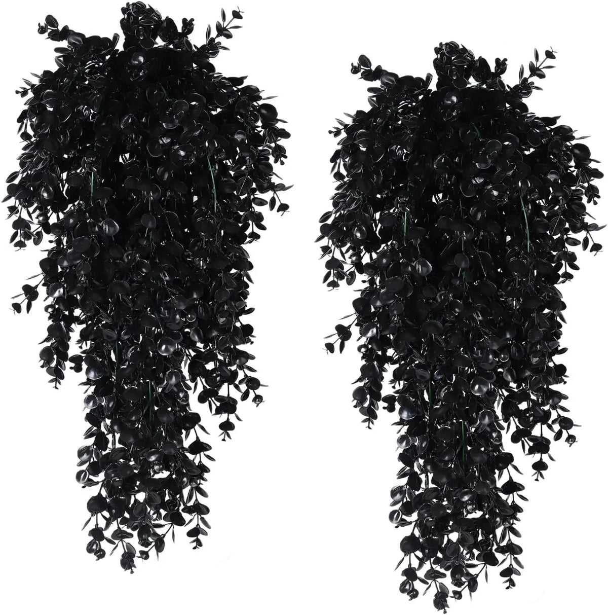 Artificial Fern Vine UV-Resistant Wall Hanging Garden Decor Artificial Plant Vine Babs black 1pc