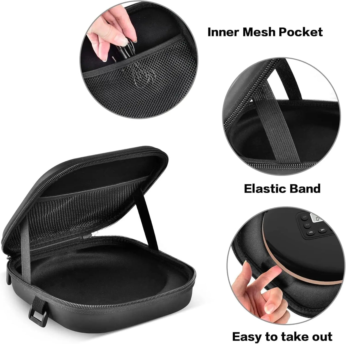 Portable CD Player Case with Belt & Waist Strap | Travel Bag CD Player Carry Case Babs