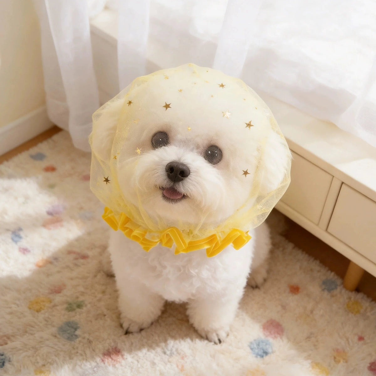 Breathable Dog Muzzle for Small Dogs – Anti-Licking Dog Muzzle Babs Yellow