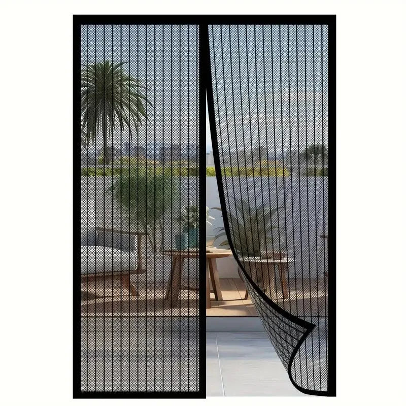 Magnetic Screen Door Curtain – Auto-Close Mosquito Net, No Drill Screen Door Curtain Babs black 210X90CM