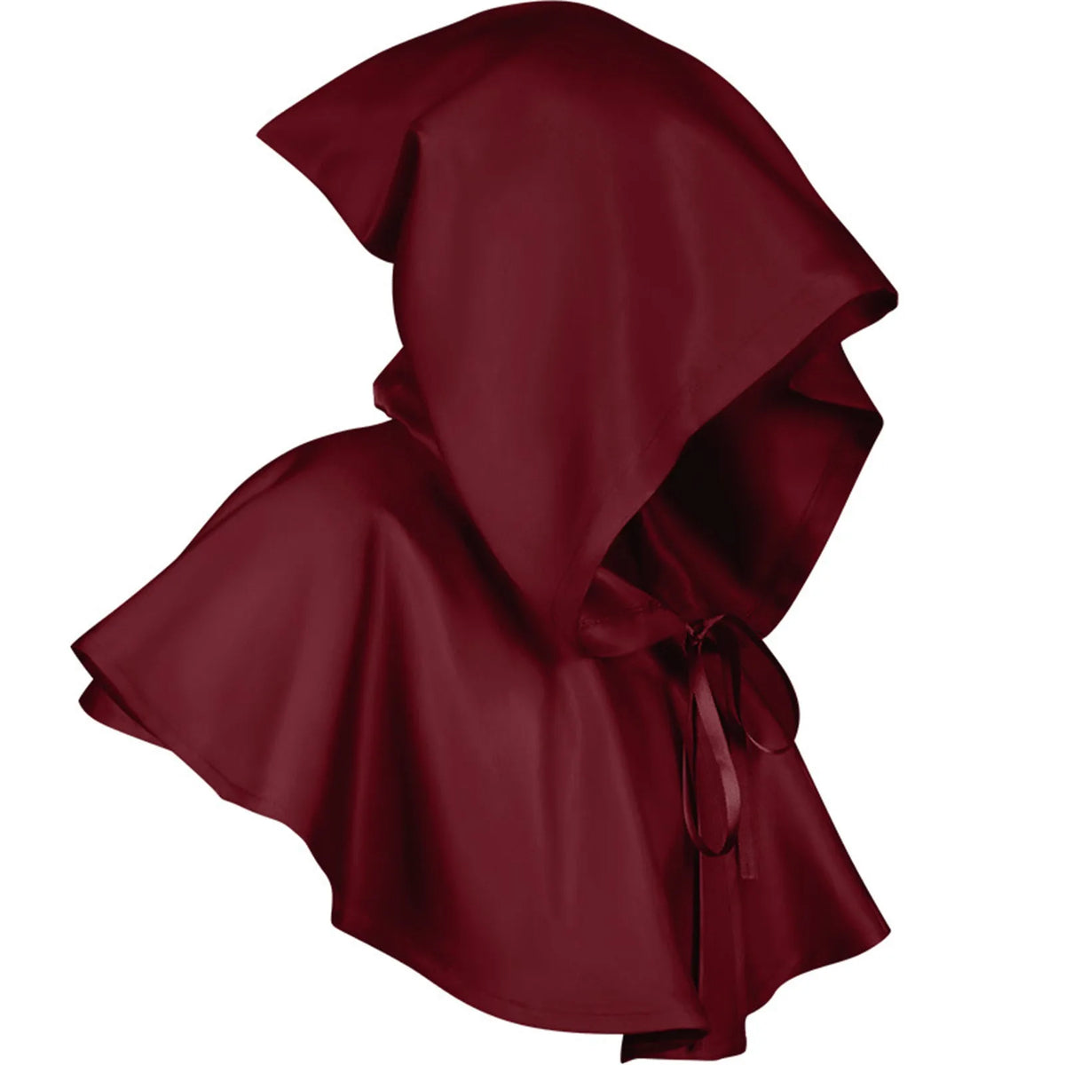 Medieval Hooded Cloak Cape – Halloween Monk Priest Costume Halloween Costume Cape Babs Red One Size