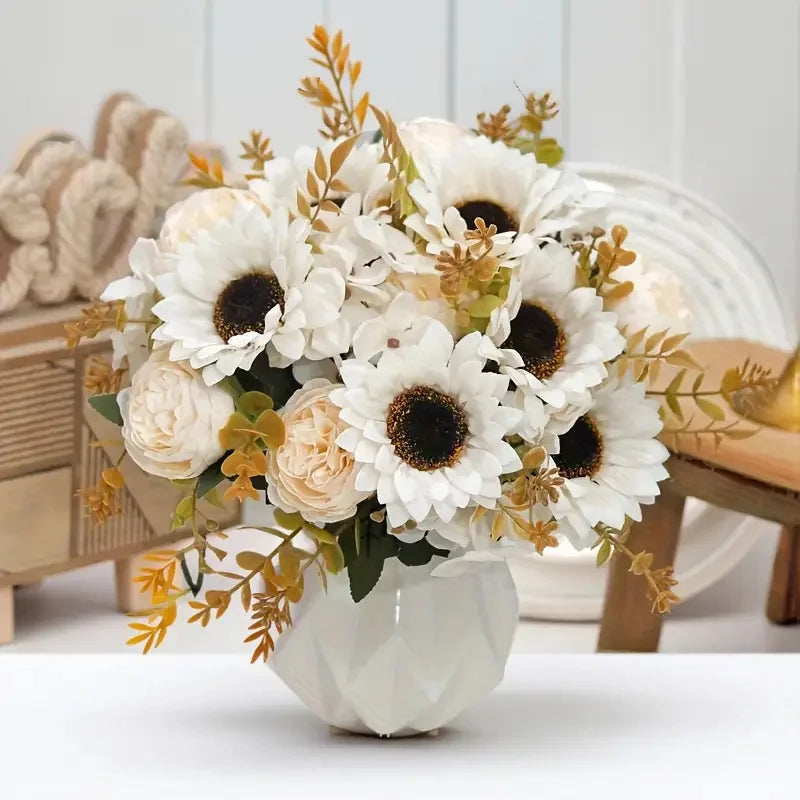 Artificial Silk Flower Bouquet – Sunflower, Peony & Hydrangea Artificial Flower Bouquet Babs