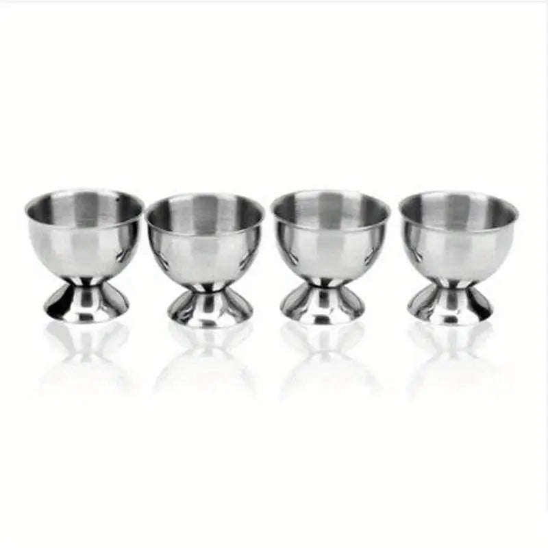 Stainless Steel Egg Cup Stand Set of 4 – Breakfast & Banquet Egg Cup Stand Babs 4Pcs