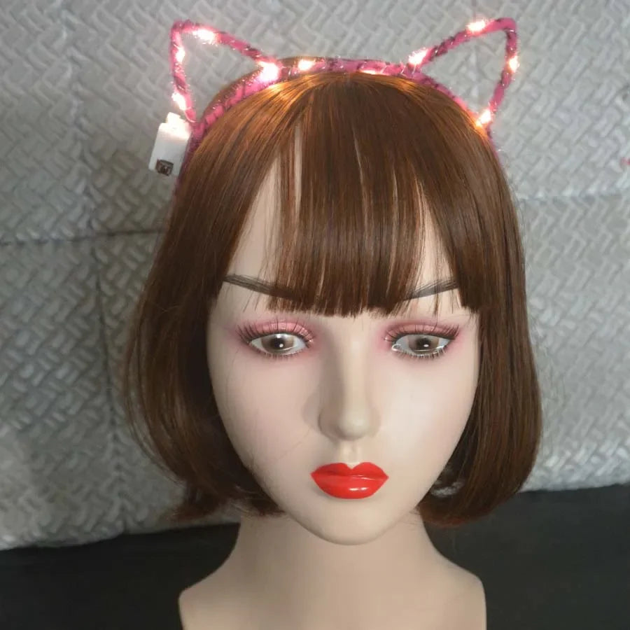 LED Flashing Cat & Fox Ears Headband – Glowing Party Hair Hoop LED Party Headband Babs
