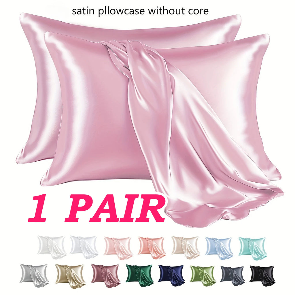 Satin Pillowcases Pair – Breathable, Skin-Friendly & Machine Washable Satin Pillowcase Babs