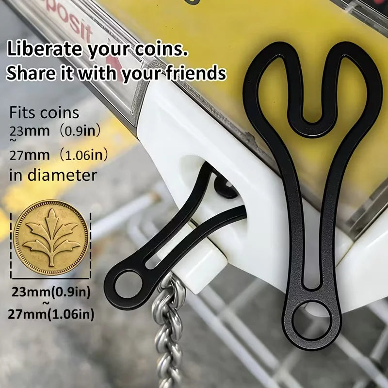 2Pcs Shopping Cart Token Keychain – Reusable Trolley Coin Tool Trolley Token Keychain Babs