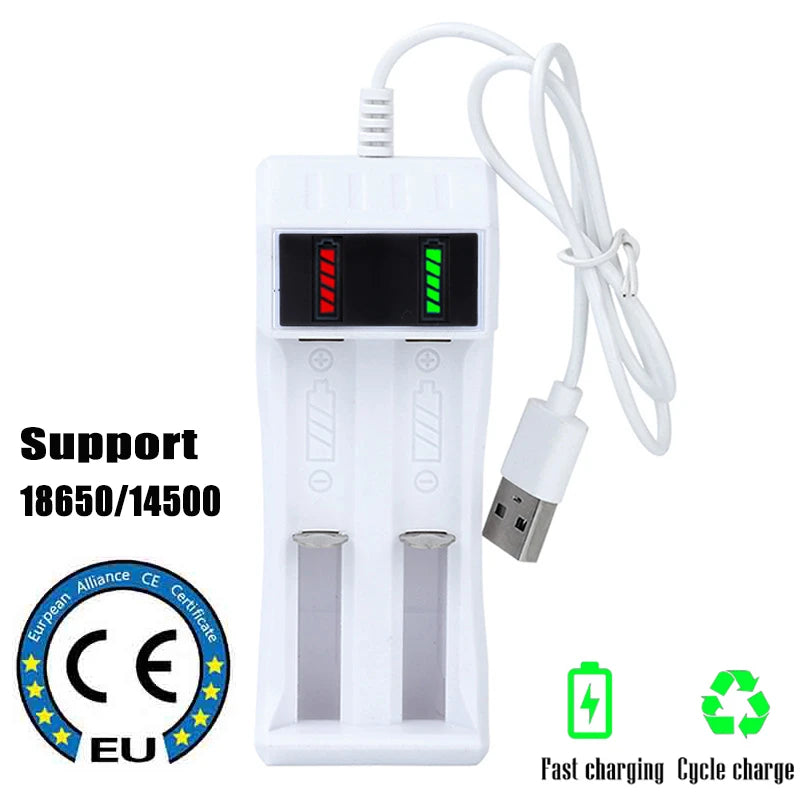 2-Slot USB Li-ion Battery Charger for 14500 & 18650 Li-ion Battery Charger Babs