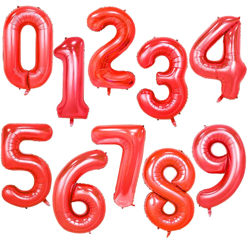Giant Foil Number Balloons 32/40 Inch | Party Décor 0-9 Foil Number Balloons Babs