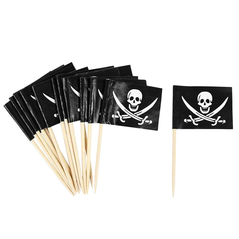 Pirate Flag Cupcake Toppers & Party Toothpick Picks Party Cupcake Toppers Babs