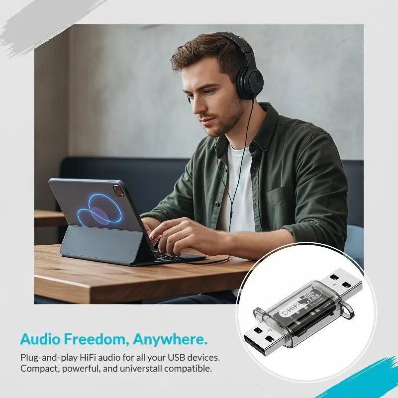 USB to 3.5mm TRRS Audio Adapter – HiFi DAC Sound Card USB Audio Adapter Babs