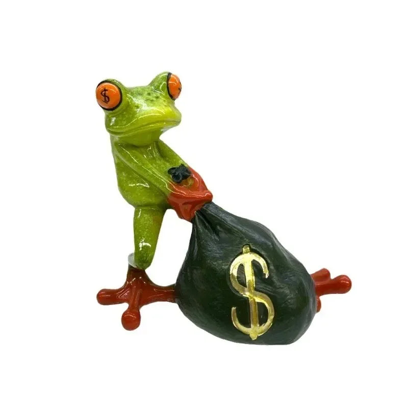 Nordic Resin Frog Money Ornament – Feng Shui Home Decor Gift Decorative Figurine Babs