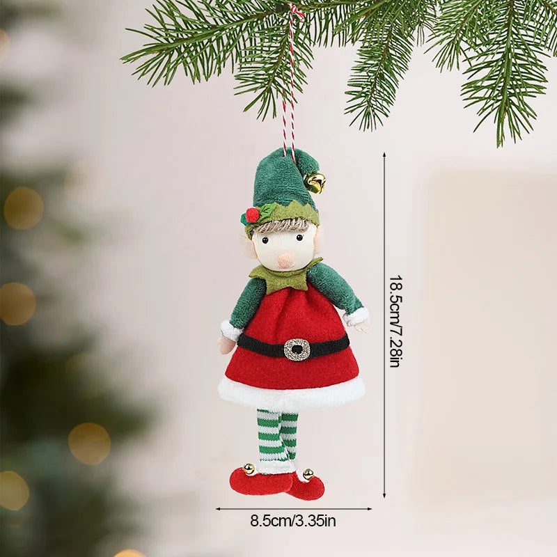 Christmas Elf Plush Doll Hanging Ornament – Xmas Tree Pendant Christmas Plush Ornament Babs A