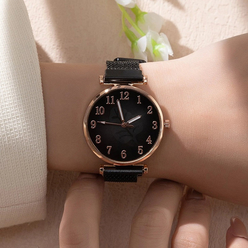 Women's Elegant Quartz Bracelet Watch – Ceramic Band & Auto Date Women's Bracelet Watch Babs