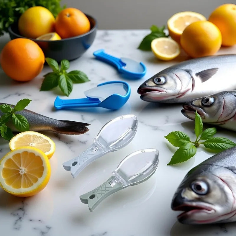 2-Pack Fish Scale Remover & Skin Grater Set – Blue & Green Fish Scaler Set Babs