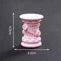 Retro Roman Column Candle Holder – Dollhouse Desktop Ornament Miniature Decorative Ornament Babs pink