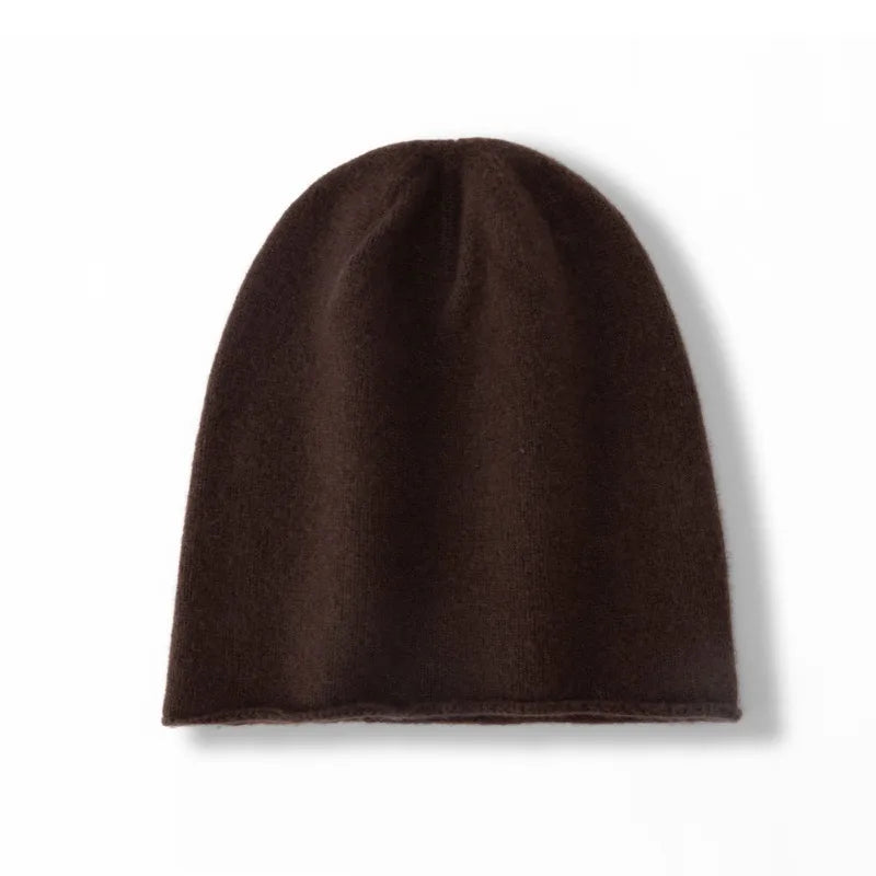 100% Cashmere Winter Beanie – Warm Slouchy Knit Hat Cashmere Knit Beanie Babs Coffee
