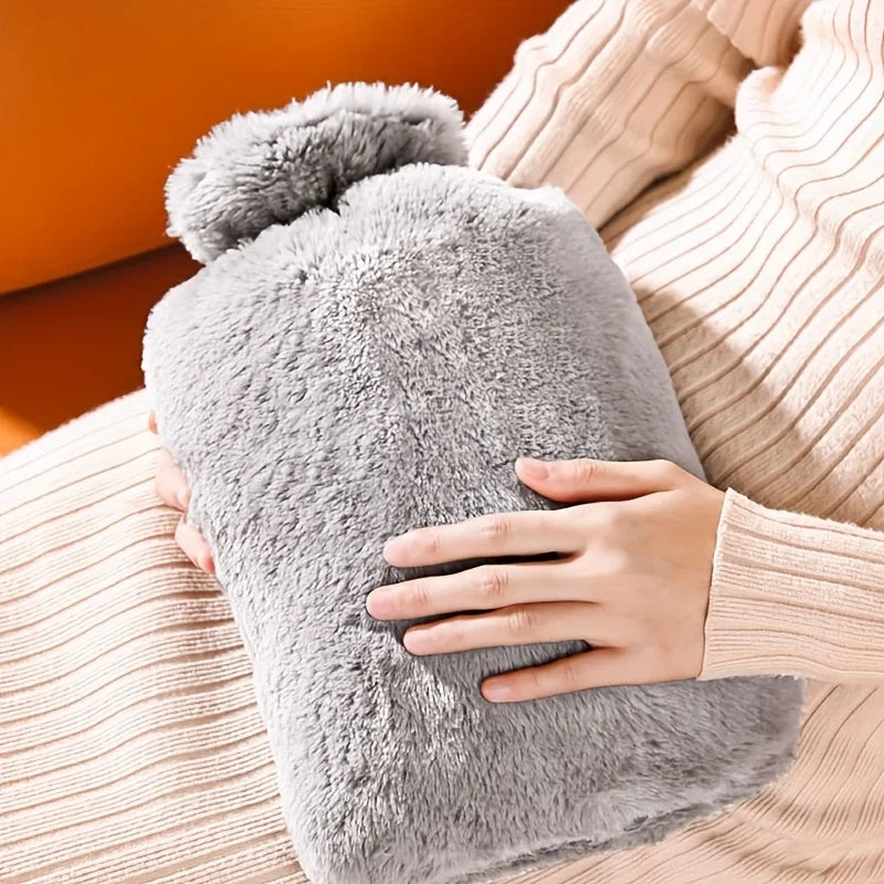 1L/2L PVC Plush Hot Water Bottle – Leak-Proof Bed Warmer Hot Water Bottle Babs