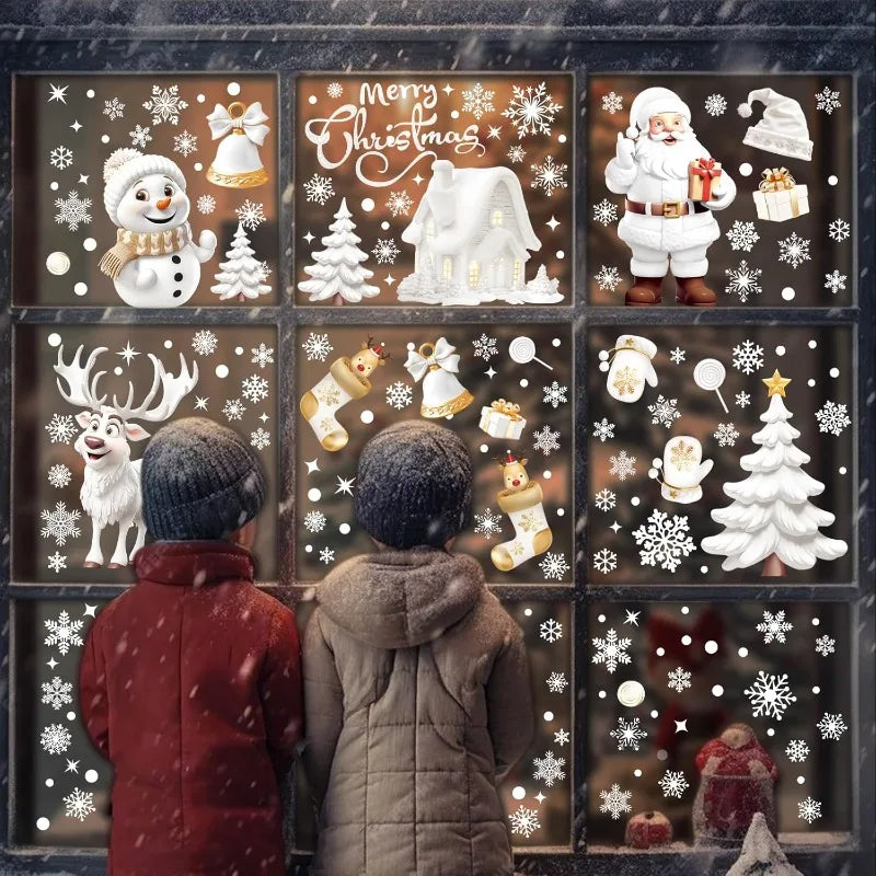 Christmas Window Clings – Santa, Snowman & Xmas Tree Decals Window Clings Decals Babs