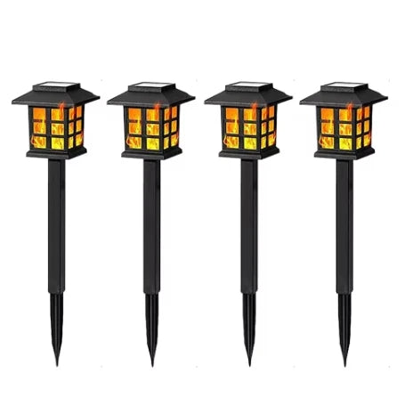 Solar Flame LED Ground Lamp – Waterproof Outdoor Garden Light Solar Garden Lamp Babs 4pc