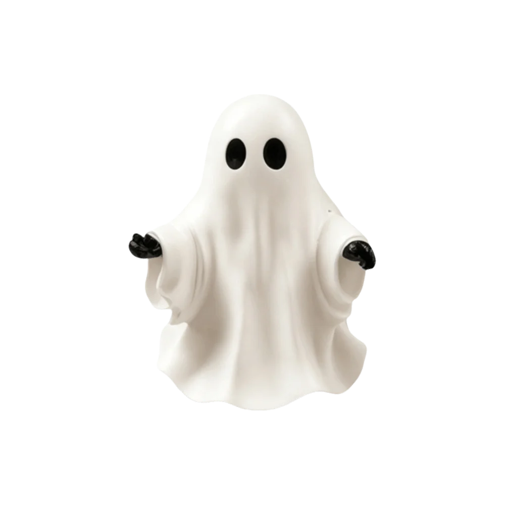 Resin Ghost Figurine – White Halloween Tabletop Ornament 15cm Halloween Figurine Babs White