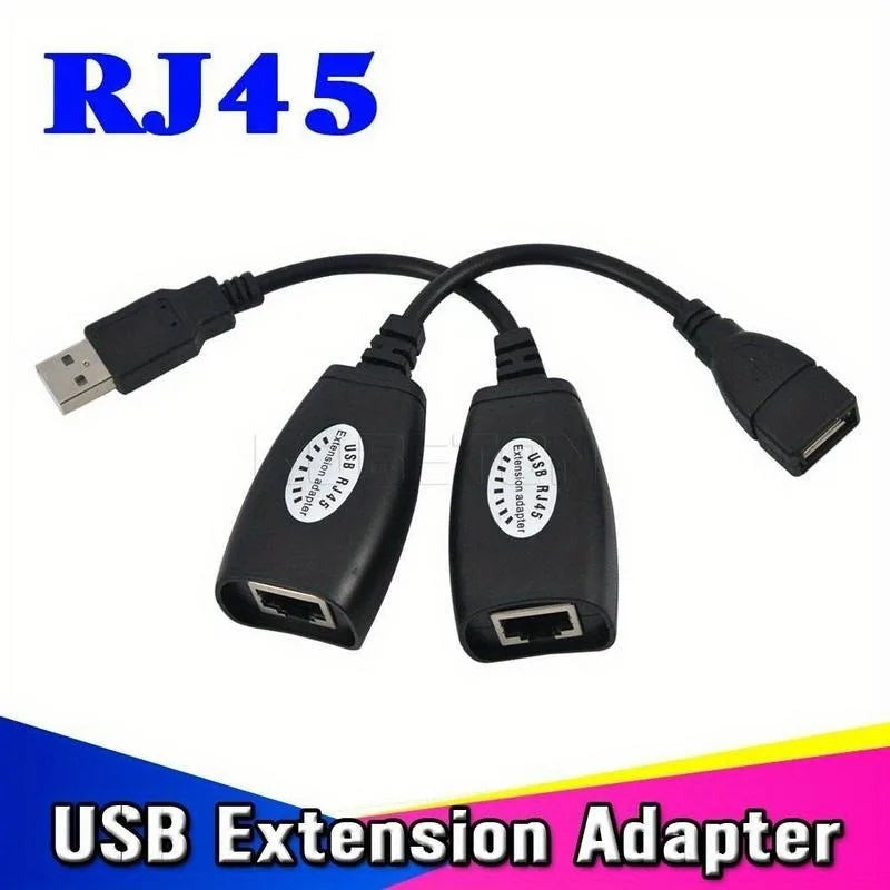 USB to RJ45 LAN Extension Adapter Extender Set – Black Network Adapter Babs