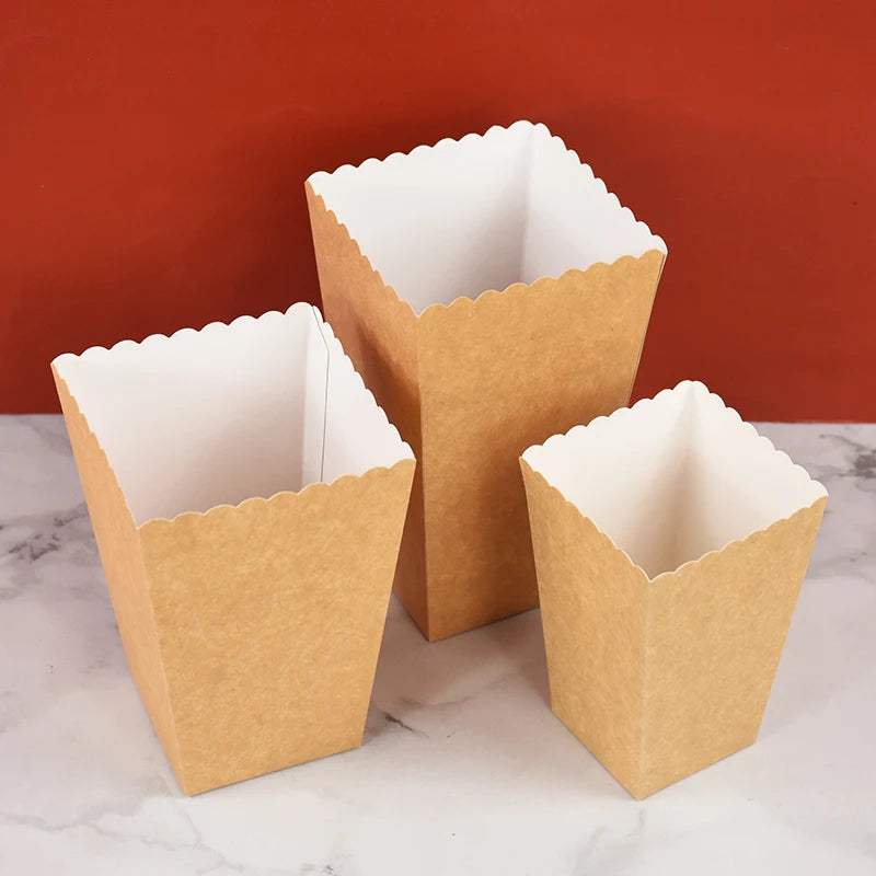 12-Pack Kraft Paper Popcorn Boxes – Party Snack Buckets Party Snack Boxes Babs