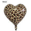 Leopard Print Heart Foil Balloons – Party & Wedding Decor Party Foil Balloons Babs Laser As pictures show 10pcs