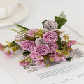 Artificial Silk Carnation Bouquet – Wedding & Home Décor Flowers Artificial Flower Bouquet Babs color 6 3 pcs