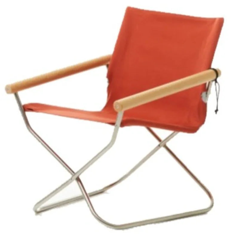 Portable Folding Armchair – Modern Minimalist Indoor & Outdoor Folding Armchair Babs Orange-Log Arm