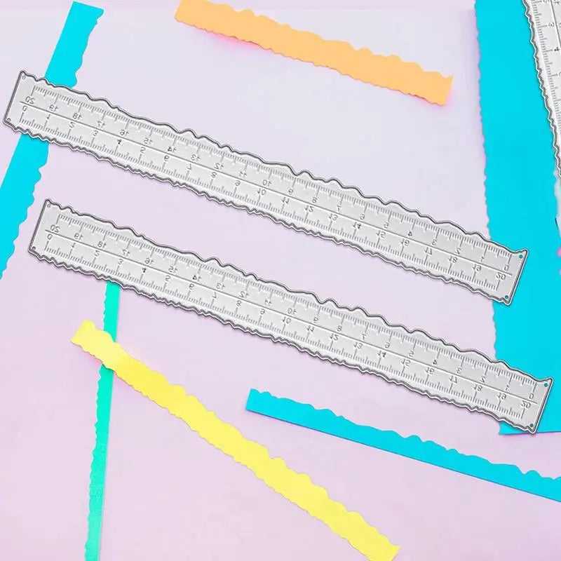 3-Piece Metal Irregular Edge Rulers for Scrapbooking & Crafts Craft Ruler Set Babs