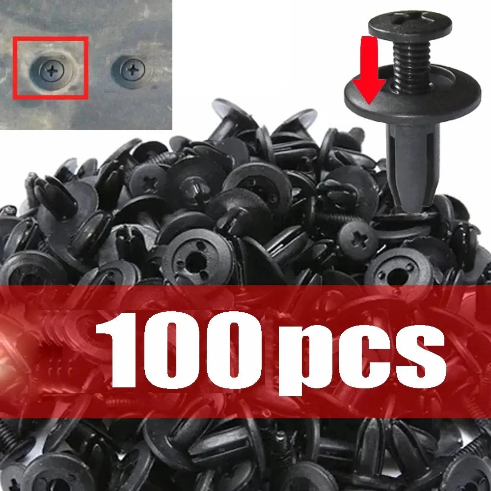 100Pcs 8mm Plastic Push Rivets Fastener Clips for Car Trim Panel Auto Panel Fastener Clips Babs