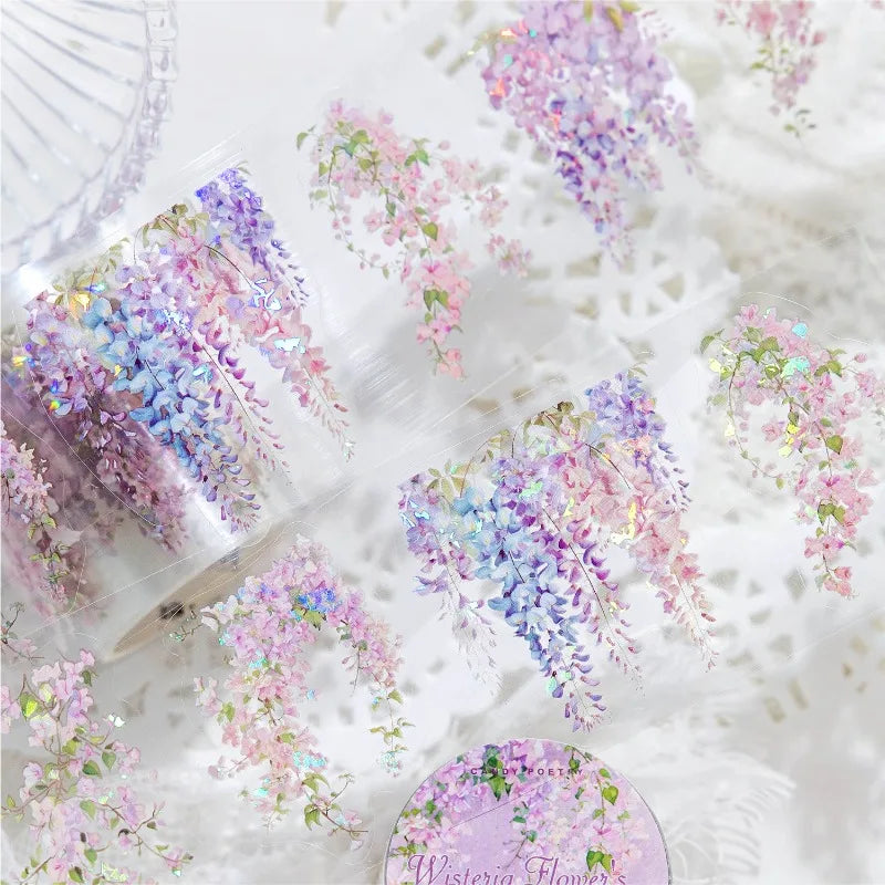 PET Decorative Tape – Retro Botanical Flower Branch Design Decorative Craft Tape Babs