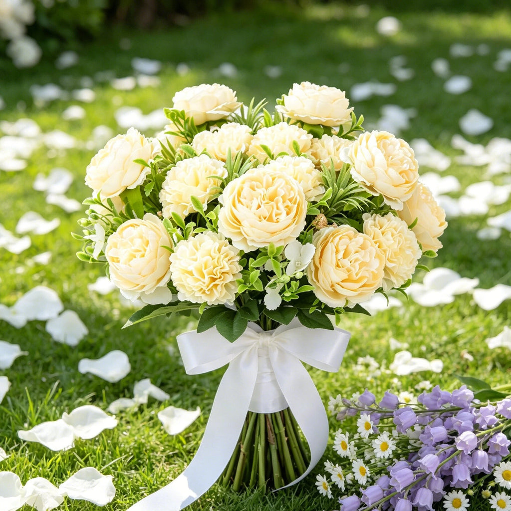 Artificial Silk Peony & Chrysanthemum Bouquet | Wedding Décor Artificial Flower Bouquet Babs