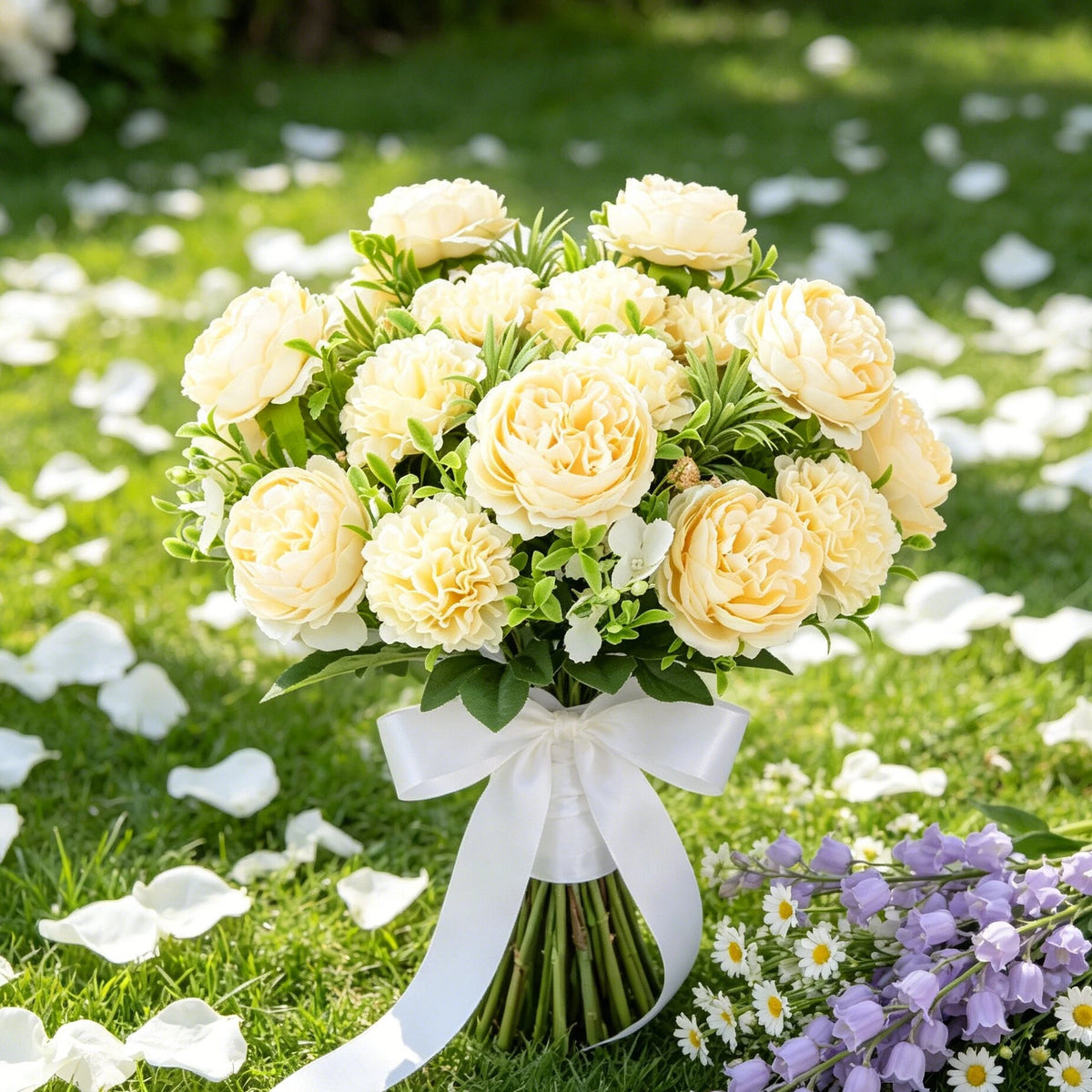 Artificial Silk Peony & Chrysanthemum Bouquet | Wedding Décor Artificial Flower Bouquet Babs