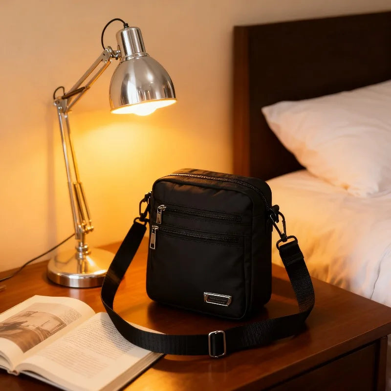 Black Oxford Crossbody Bag – Unisex Large Capacity Multi-Pocket Crossbody Shoulder Bag Babs
