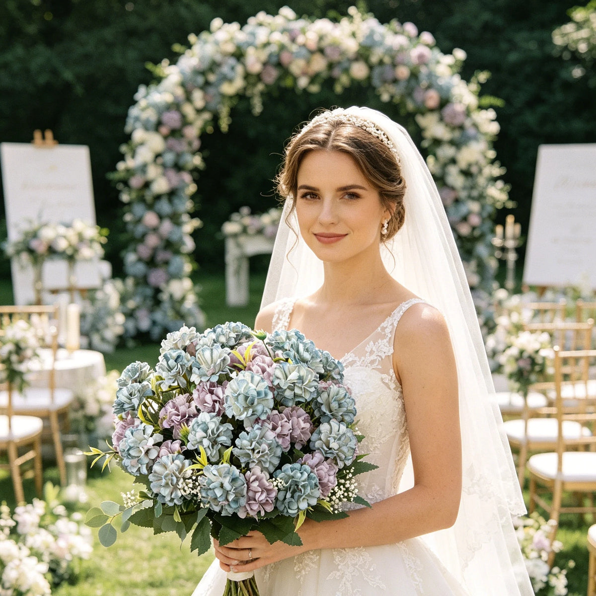 Silk Hydrangea Artificial Flowers – Wedding & Home Décor Artificial Flower Bouquet Babs