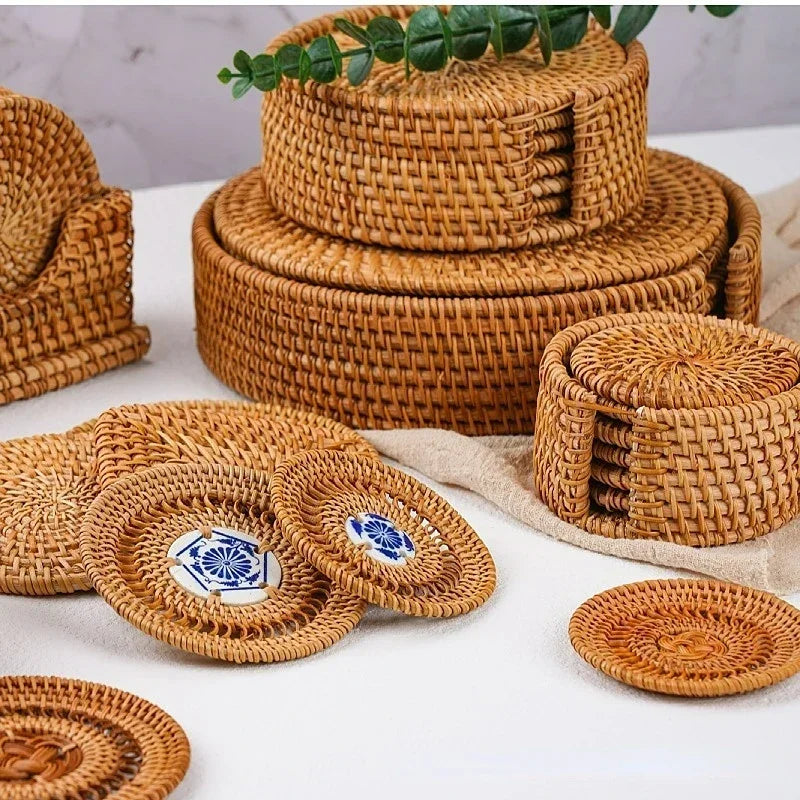 Rattan Woven Placemats – Non-Slip Heat-Insulating Table Mats Rattan Table Mat Babs
