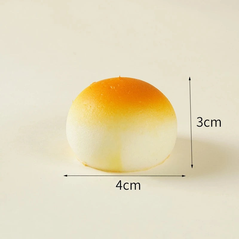 Golden Roasted Bun Squishy PU Slow Rebound Toy Pendant Squishy Novelty Toy Babs