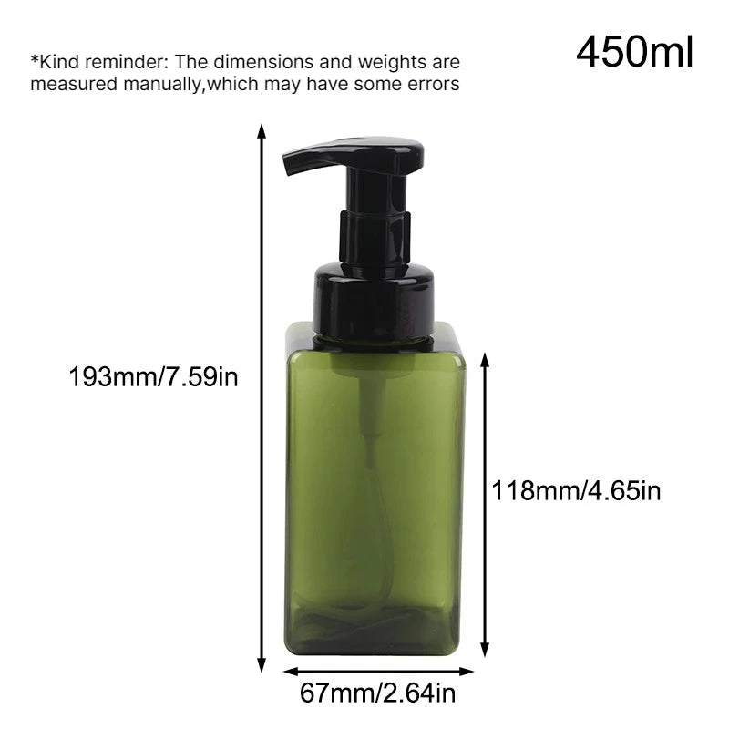 Foam Pump Soap Dispenser Bottle 250/450ml – Refillable Foam Pump Dispenser Babs Plastic 450ml Green