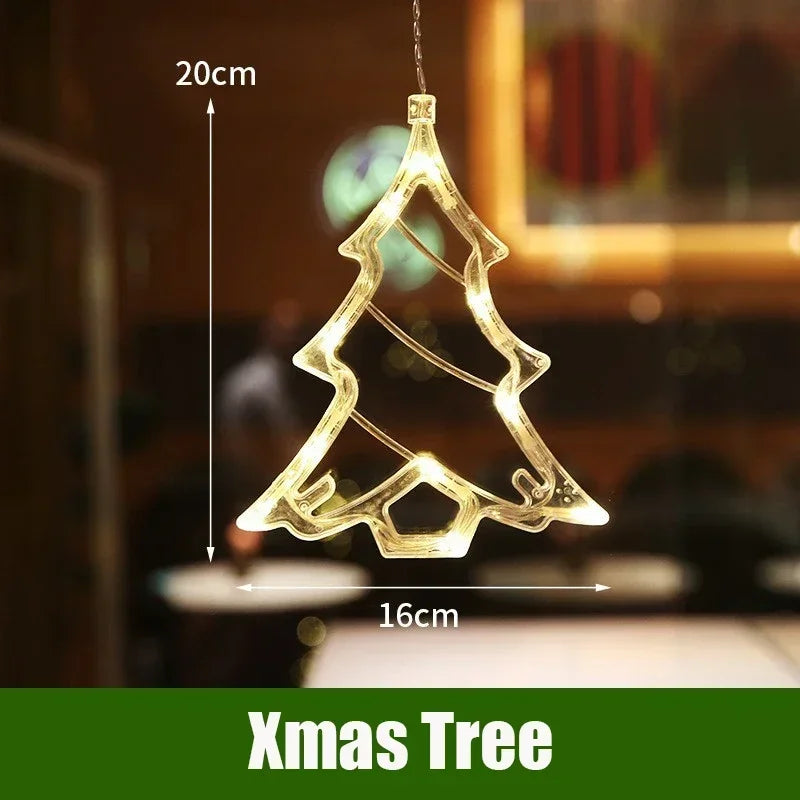 LED Christmas String Lights – Santa Claus Window Suction Cup Christmas String Lights Babs Xmas Tree-1pcs