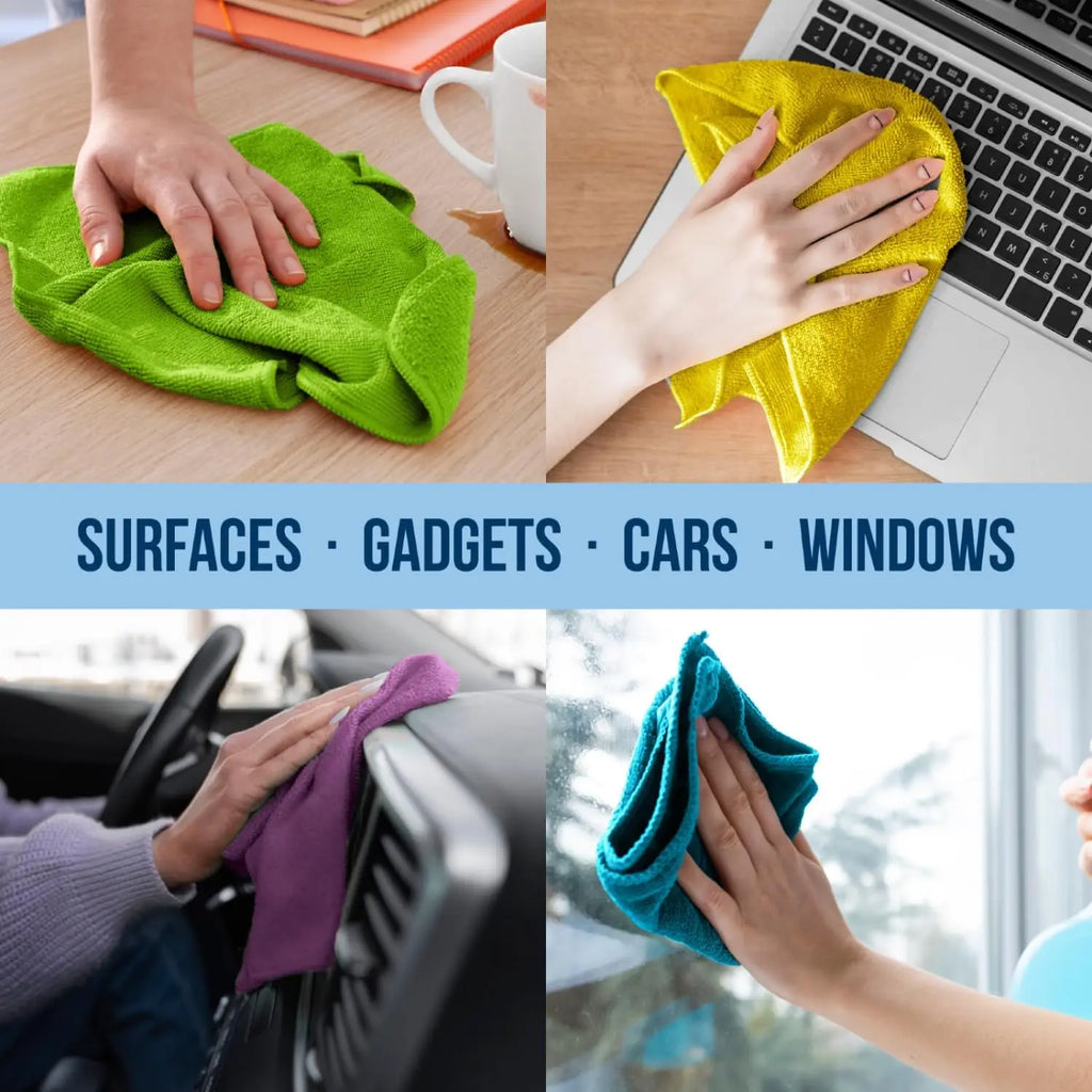 Microfiber Cleaning Cloth Set 1-400Pcs – Quick-Drying, Multi-Color Microfiber Cleaning Cloth Babs