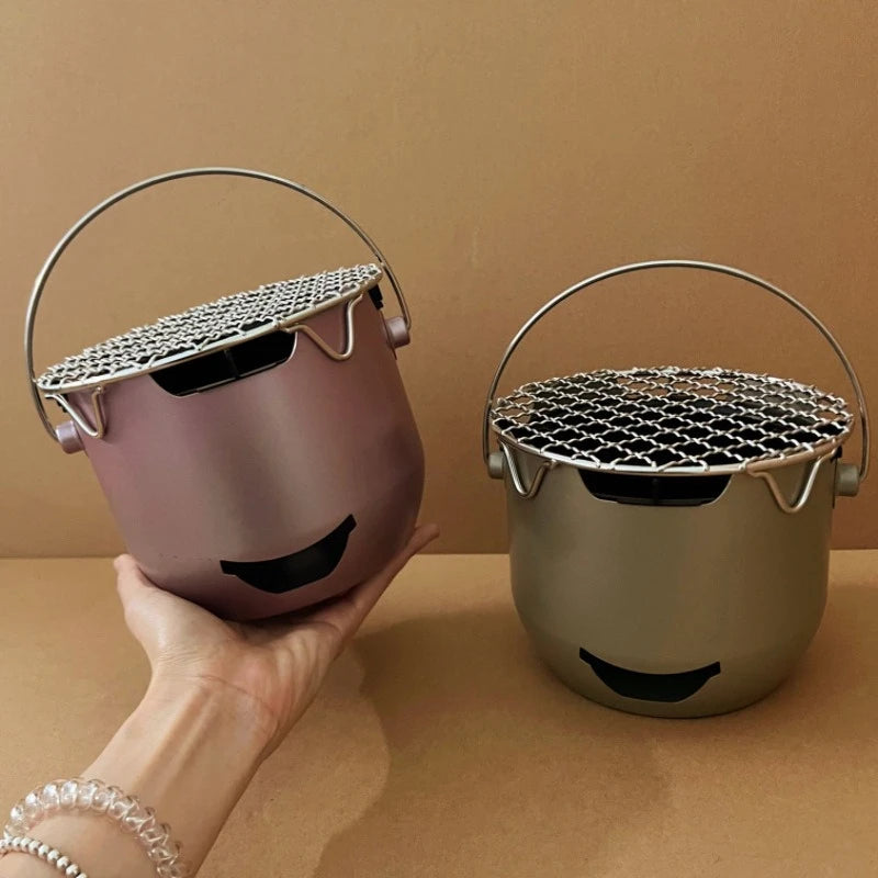 Mini Stainless Steel Charcoal Grill – Portable Outdoor BBQ Stove Portable Charcoal Grill Babs