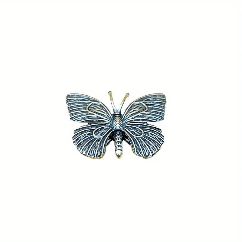 Solid Brass Butterfly Figurine – Antique Copper Desktop Ornament Brass Figurine Ornament Babs