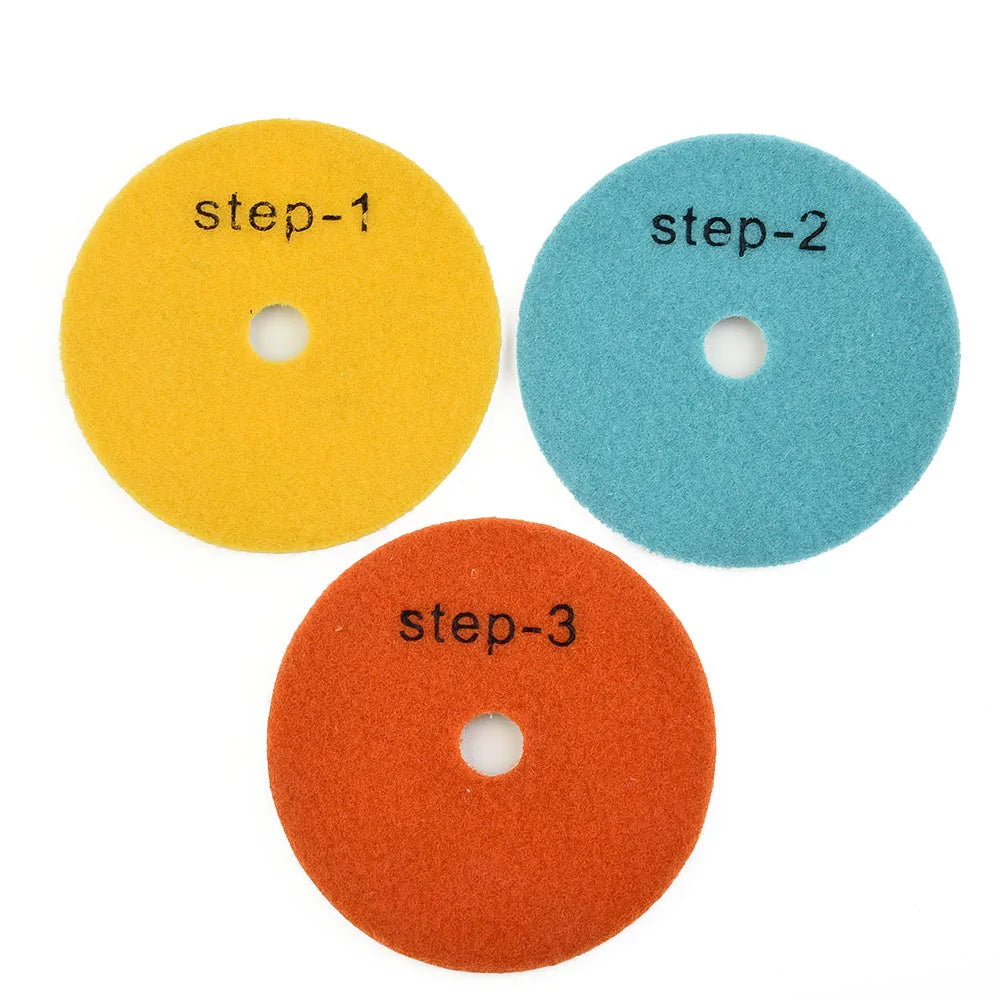 3-Step 4" Emery Polishing Pads – Granite, Marble & Stone (3 Pcs) Stone Polishing Pads Babs Default Title