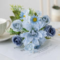 Artificial Dahlia Rose Silk Bouquet – Wedding & Home Décor Artificial Flower Bouquet Babs Blue 1 pc