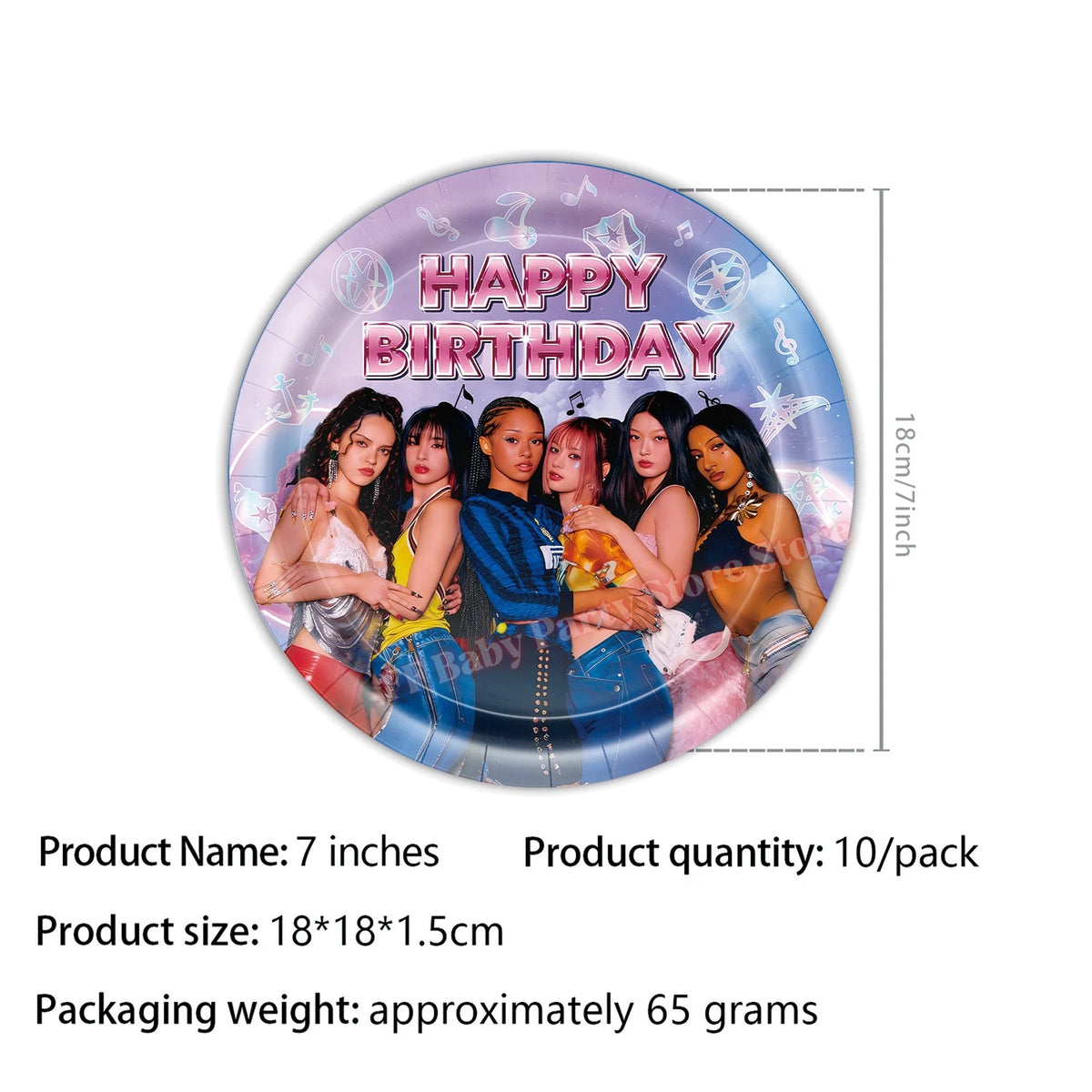 Katseye Kpop Birthday Party Decoration Set – Balloon & Banner Party Decoration Set Babs 10pcs 7inch Plates others