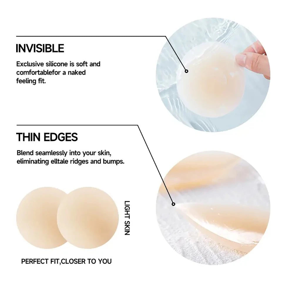 Reusable Silicone Nipple Covers – Invisible Breast Petals Nipple Covers Babs
