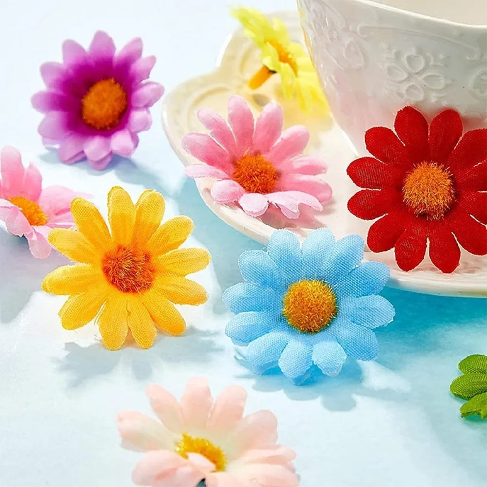 30/50Pcs Silk Daisy Artificial Flower Heads 4cm – Wedding & Home Décor Artificial Flower Heads Babs